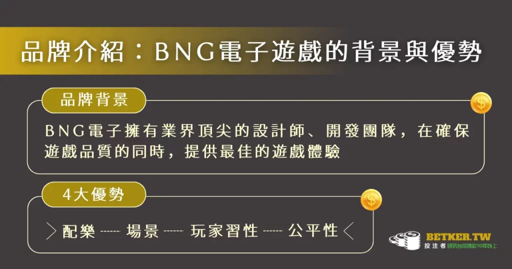 品牌介紹：BNG 電子遊戲的背景與優勢